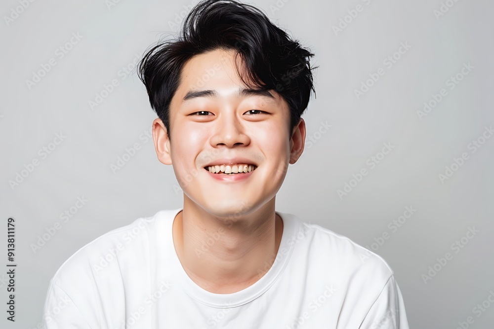 Smiling Asian Man in Studio Setting Smiling Asian Man in Studio Setting