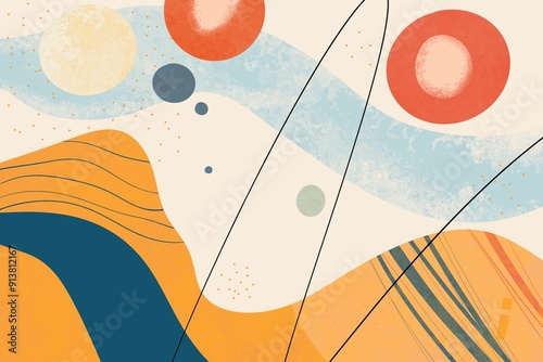 Abstract Geometric Background with Bold Shapes and Textures