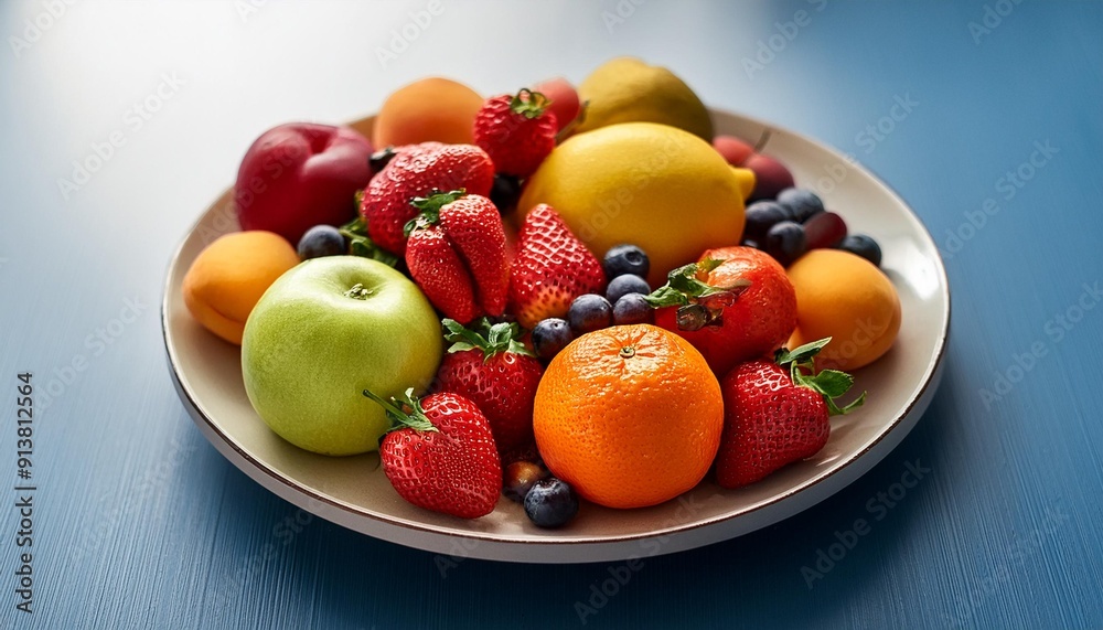 Fresh and delicious-looking fruits on a plate on the table. Really delicious.57 Fresh and delicious-looking fruits on a plate on the table. Really delicious.57