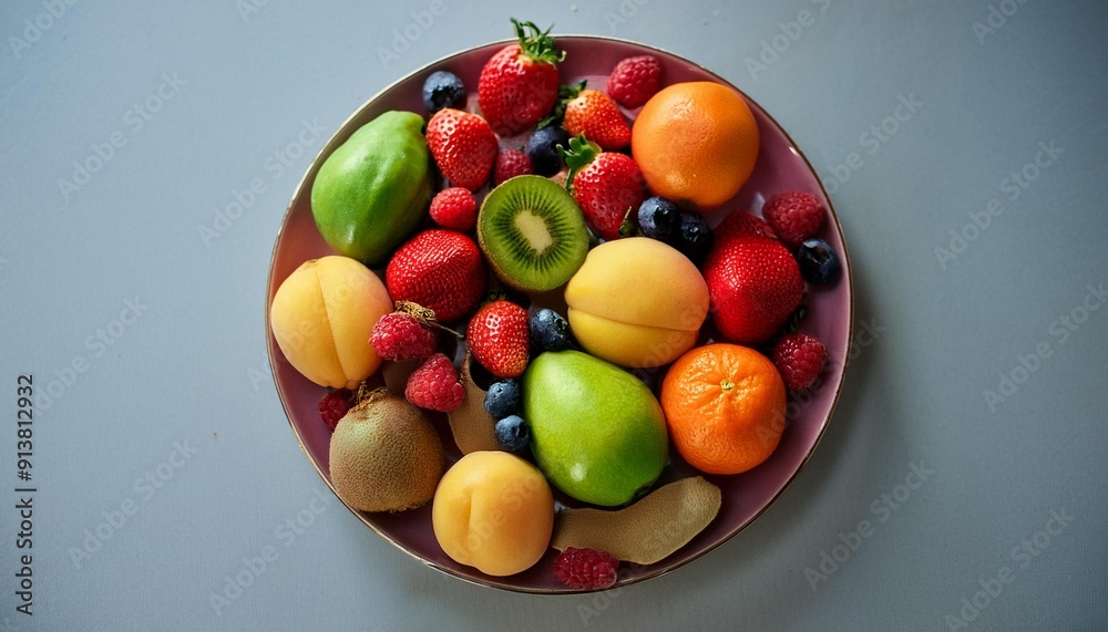 Fresh and delicious-looking fruits on a plate on the table. Really delicious.36 Fresh and delicious-looking fruits on a plate on the table. Really delicious.36