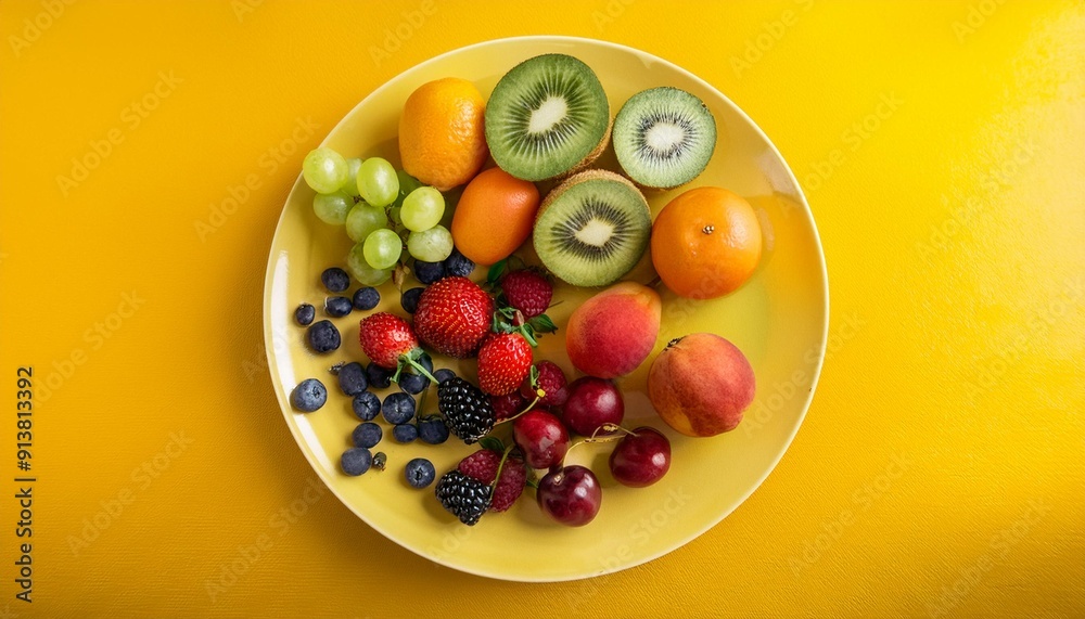 Fresh and delicious-looking fruits on a plate on the table. Really delicious.5 Fresh and delicious-looking fruits on a plate on the table. Really delicious.5