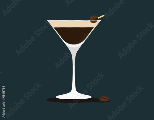 Espresso Martini cocktail Illustration