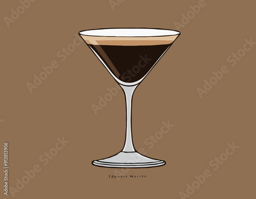 Espresso Martini cocktail Illustration