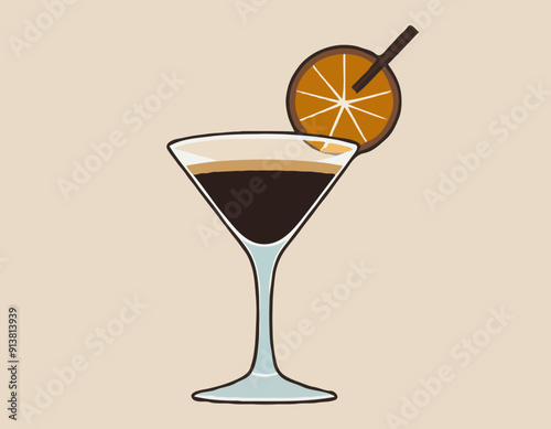 Espresso Martini cocktail Illustration