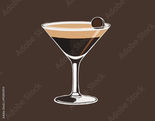 Espresso Martini cocktail Illustration