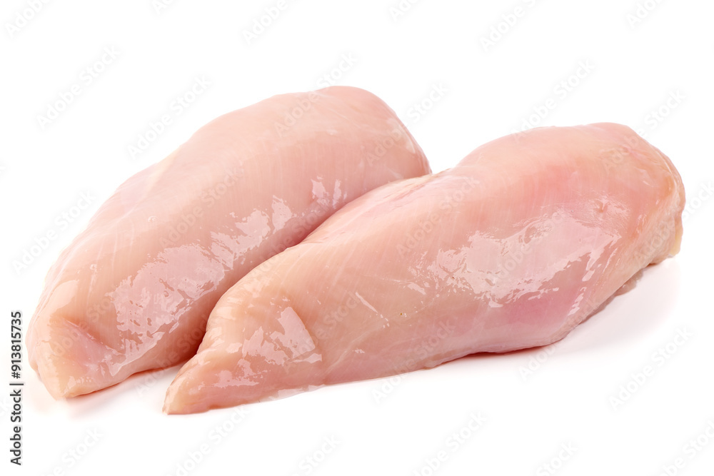 Raw chicken breast, isolated on white background. Raw chicken breast, isolated on white background.