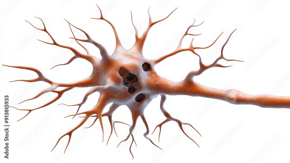 Neur Definition Detailed depiction of a neuron, highlighting its intricate structure ...