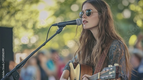 Singer-Songwriter Performing on Stage