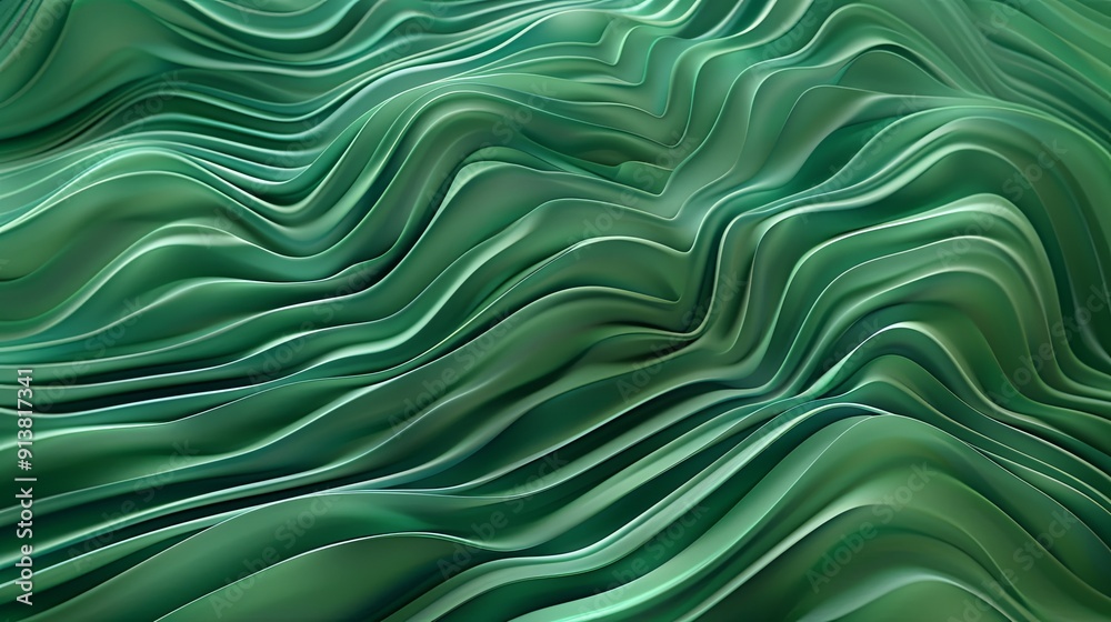 Obraz premium Green wave abstract background, wave pattern, Minimal Texture background