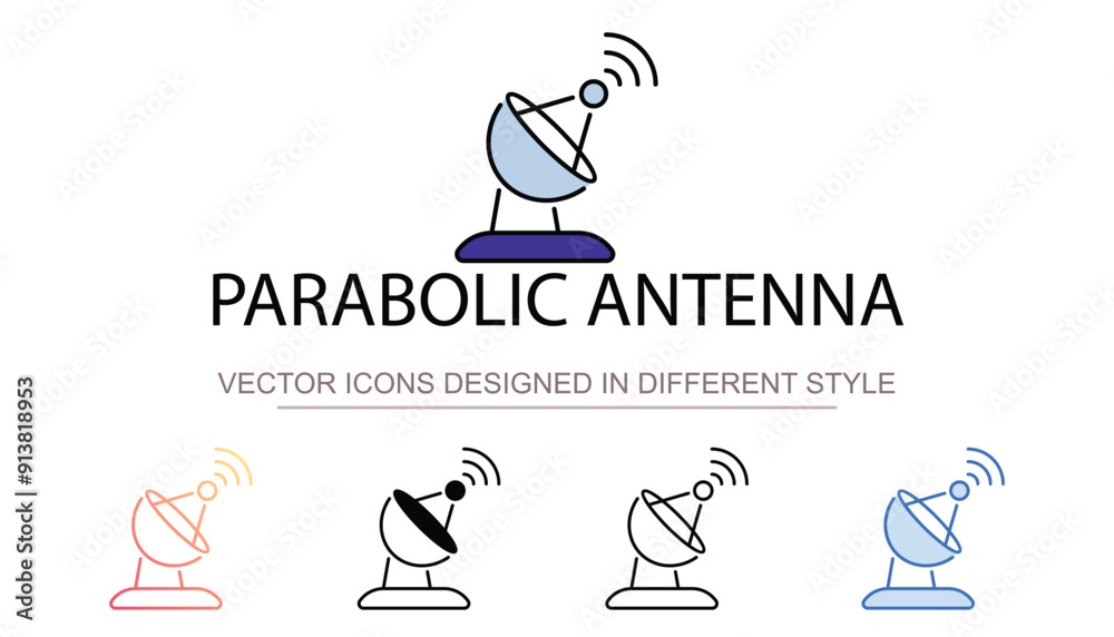 Fototapeta premium Parabolic Antenna icon design with white background stock illustration
