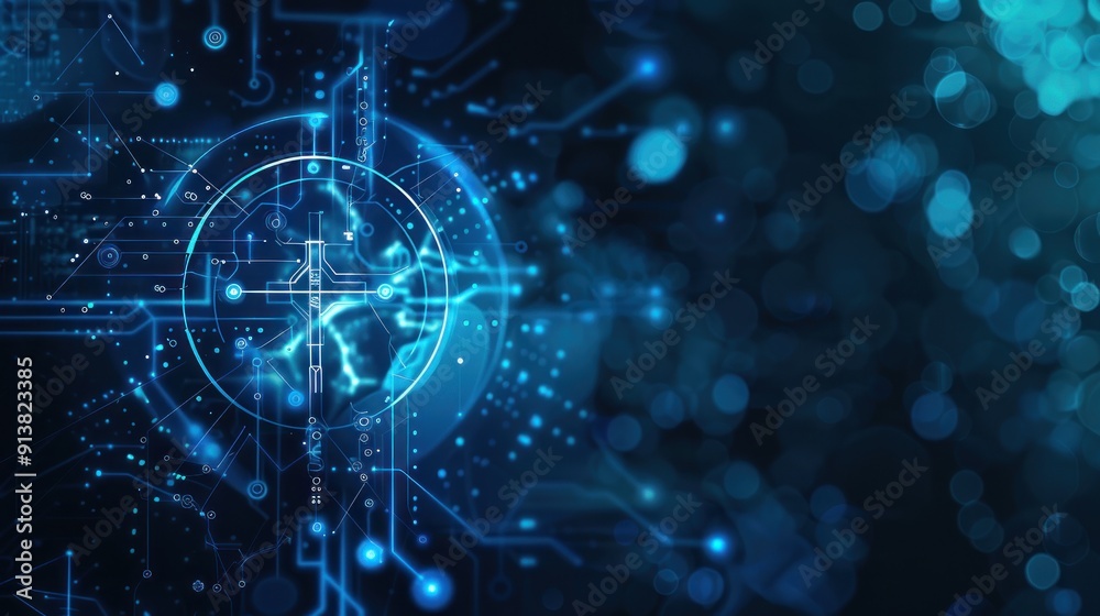 Obraz premium Abstract Digital Interface with Circuitry Design