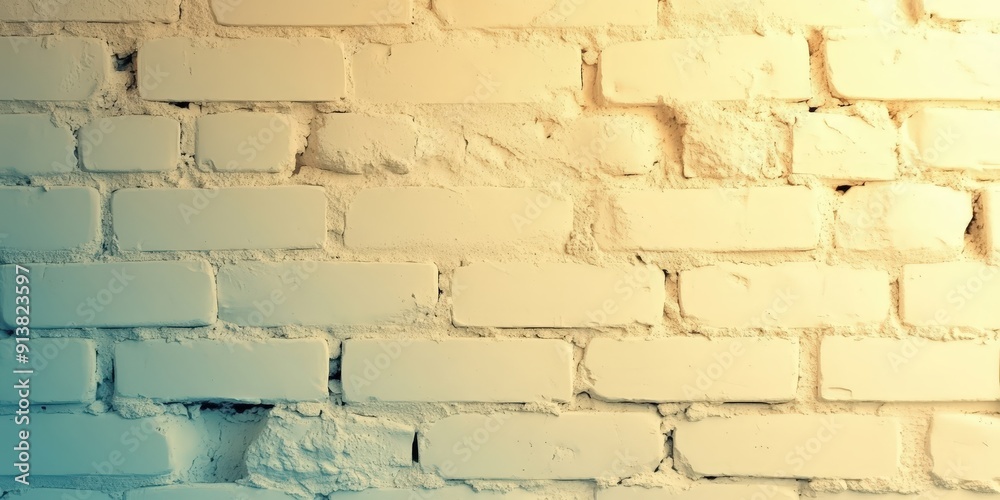 White Brick Wall With a Gradient of Light White Brick Wall With a Gradient of Light