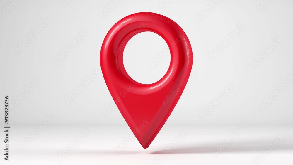Rotating 3D location icon on white background Rotating 3D location icon on white background