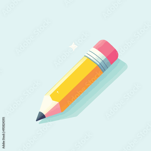 Vibrant Cartoon Style Pencil Vector