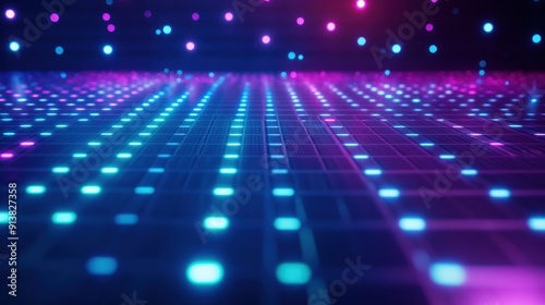 Abstract Neon Lights Grid