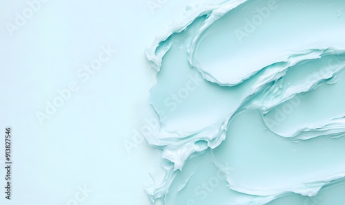 Blue color in a creamy texture on a trendy cosmetic background ,  Generative AI