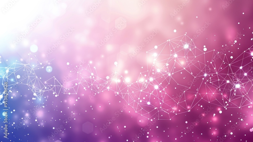 Obraz premium Abstract Pink and Purple Background with White Geometric Lines