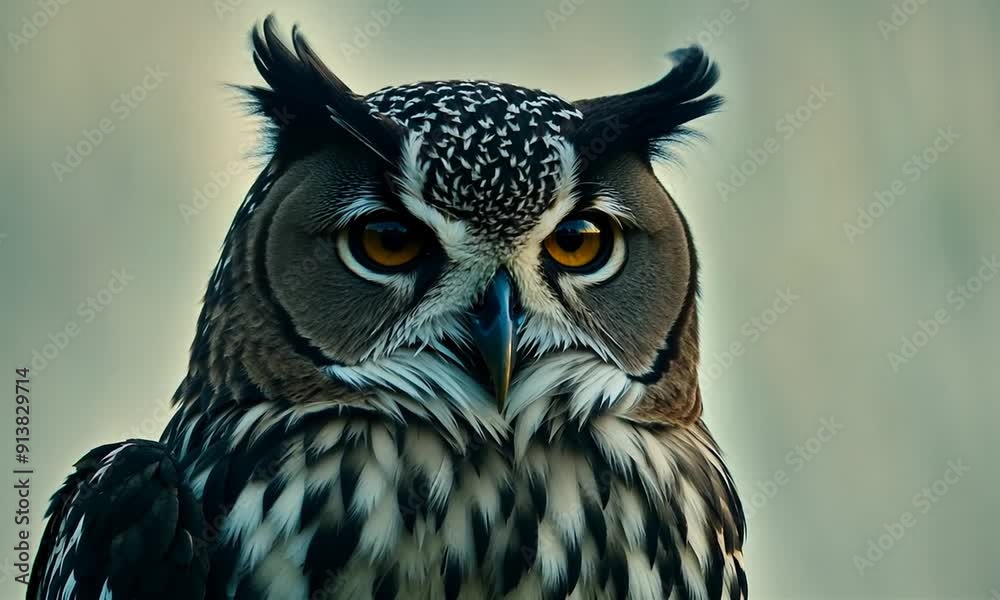 A Close-Up Portrait of a Majestic Owl A Close-Up Portrait of a Majestic Owl