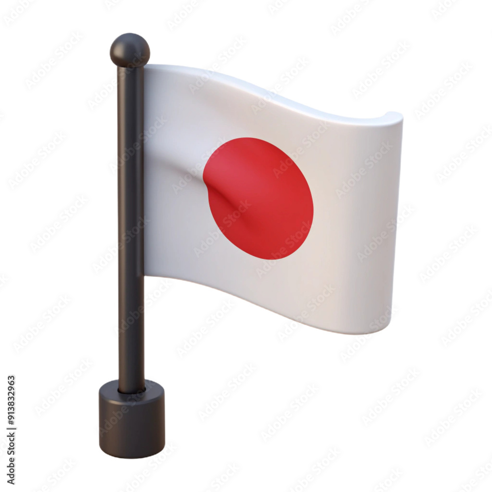 Japan Flag 3d cartoon style illustration Japan Flag 3d cartoon style illustration