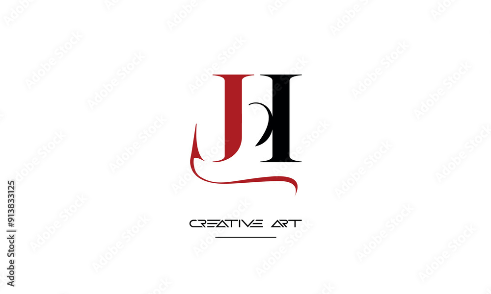 HJ, JH, H, J abstract letters logo monogram HJ, JH, H, J abstract letters logo monogram