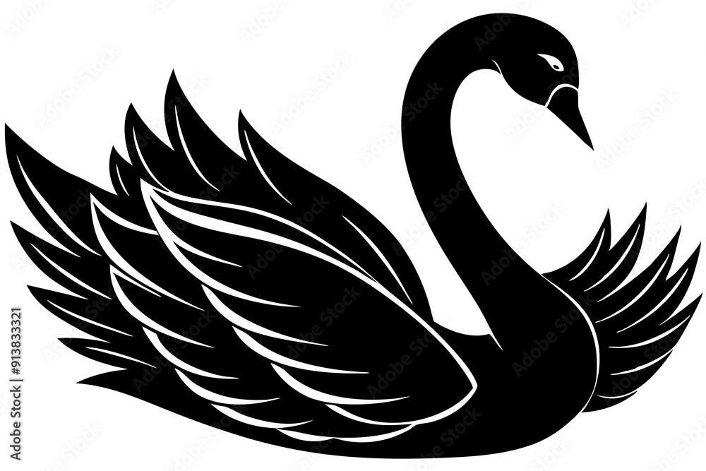 Swan, black swan icon vector, swan silhouette
Swan, black swan icon vector, swan silhouette