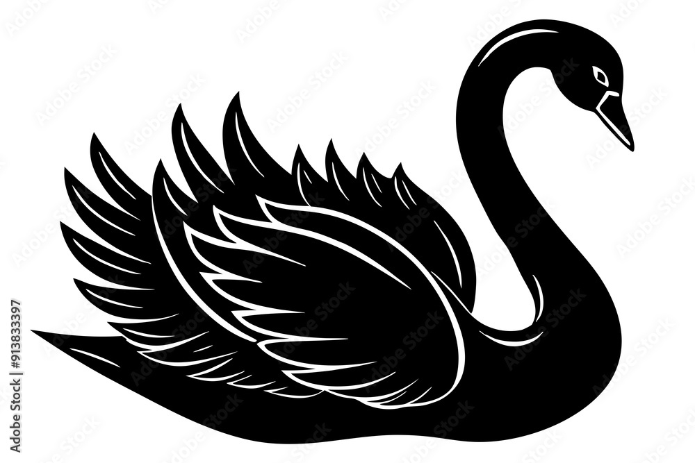 Swan, black swan icon vector, swan silhouette
Swan, black swan icon vector, swan silhouette