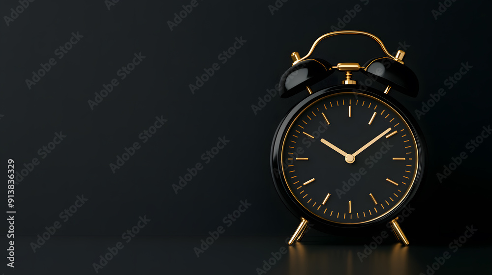 custom made wallpaper toronto digitalA vintage alarm clock with golden bells, displaying the time. The clock face features black  A classic timepiece.