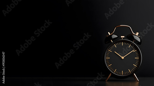 Wallpaper Mural A vintage alarm clock with golden bells, displaying the time. The clock face features black  A classic timepiece. Torontodigital.ca