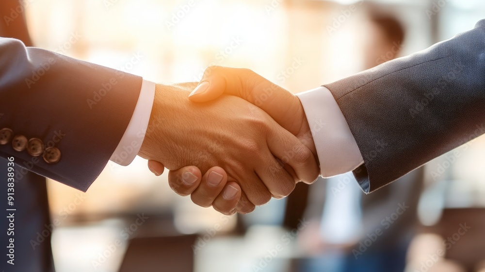 A close-up of a business handshake between two professionals in a corporate setting, symbolizing partnership, trust, and successful negotiations. A close-up of a business handshake between two professionals in a corporate setting, symbolizing partnership, trust, and successful negotiations.