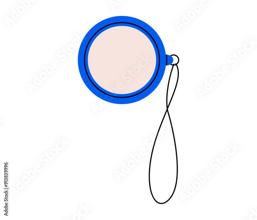 Hand drawn cute cartoon illustration of monocle. Flat vector old fashioned single eyeglass in doodle style. Gentleman style glass icon or print. Searching for opportunity. Strategy analysis. Isolated.