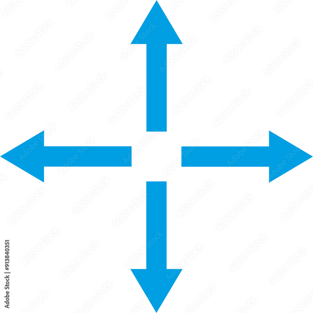Central square with four arrows pointing towards it from the middle of each side, creating an 'X' shape around the square Central square with four arrows pointing towards it from the middle of each side, creating an 'X' shape around the square