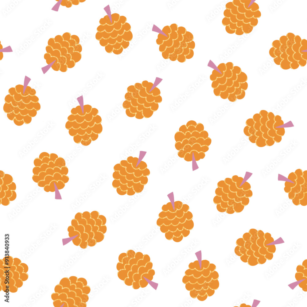 Raspberry seamless pattern design with white background Raspberry seamless pattern design with white background