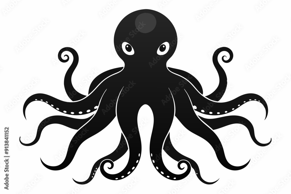 octopus silhouette, octopus icon vector illustration
octopus silhouette, octopus icon vector illustration