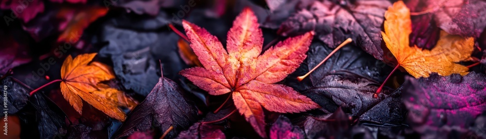 Autumn leaves, vibrant colors, lush scenery, close-up, detailed Autumn leaves, vibrant colors, lush scenery, close-up, detailed