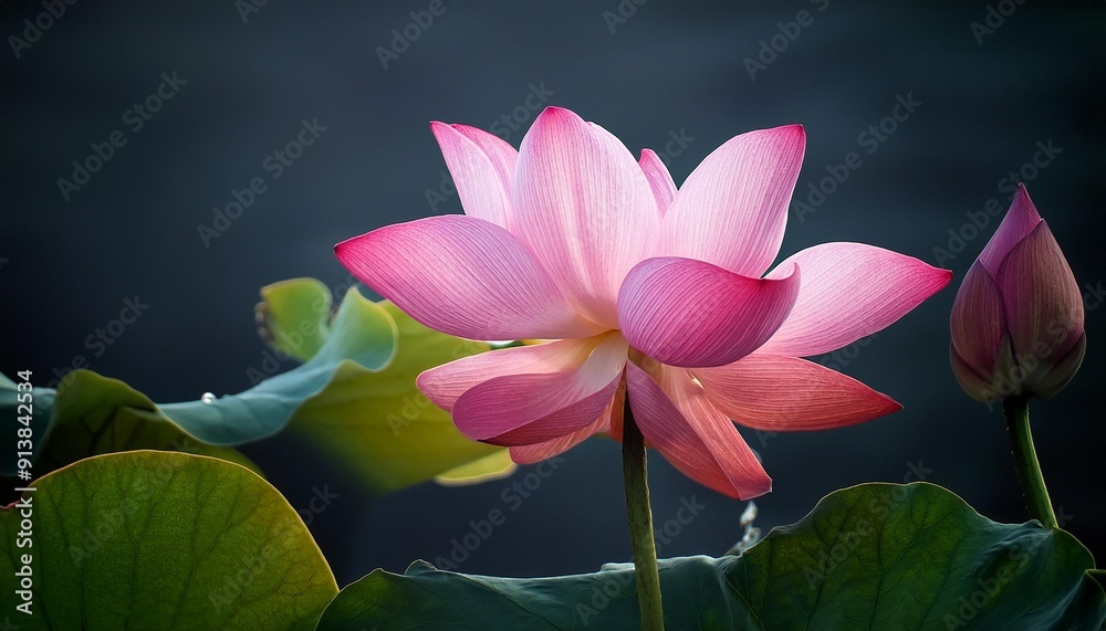 Obraz premium lotus flower in the pond, pond, bloom, leaf, beauty, flora, summer, blooming, 
