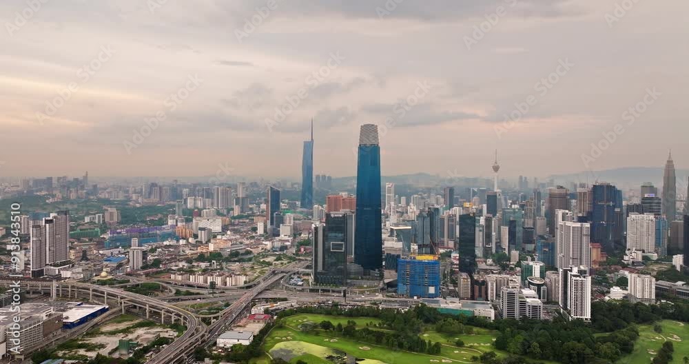 Exchange 106 skyscraper, Kuala Lumpur, Malaysia in Asia. Aerial drone panoramic view and cityscape Exchange 106 skyscraper, Kuala Lumpur, Malaysia in Asia. Aerial drone panoramic view and cityscape