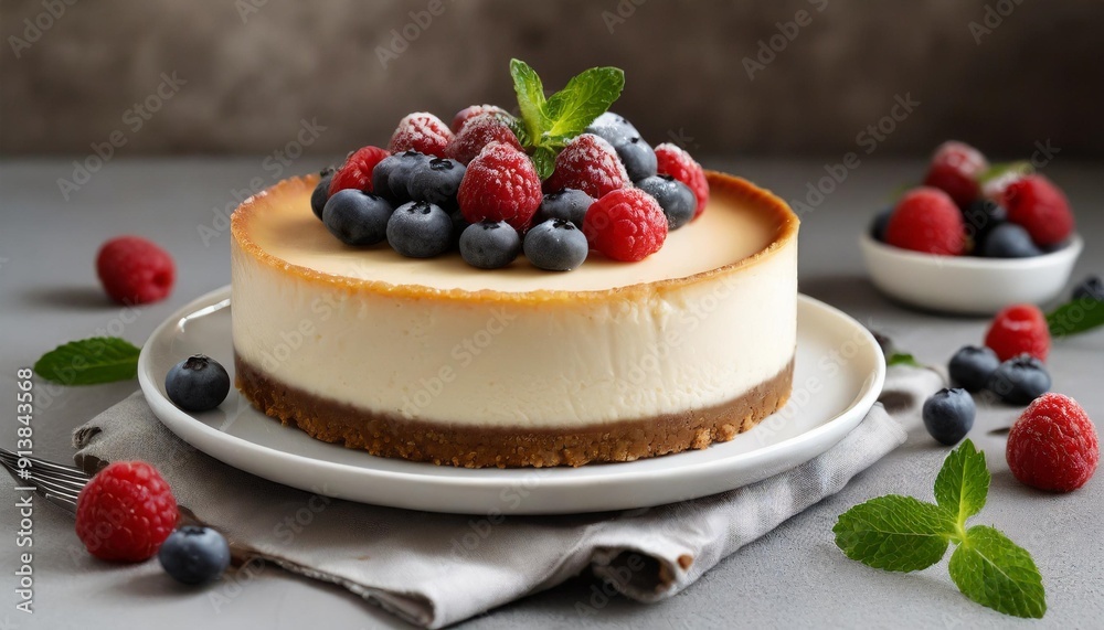 Classic New York-Style Cheesecake with Fresh Berries Classic New York-Style Cheesecake with Fresh Berries
