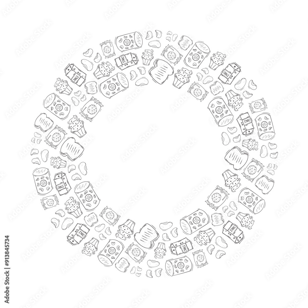 food and beverage frame in doodle style frame background food and beverage frame in doodle style frame background