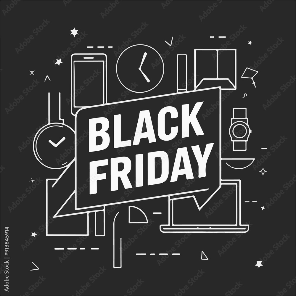Fototapeta premium Black Friday modern abstract poster