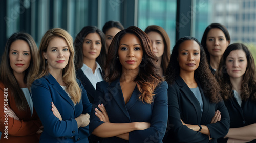Women's Day and Labor Day: Diverse, independent women executives in the office.