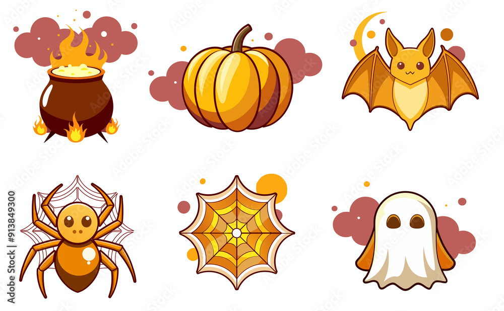 bundle halloween with set icons vector illustration design
