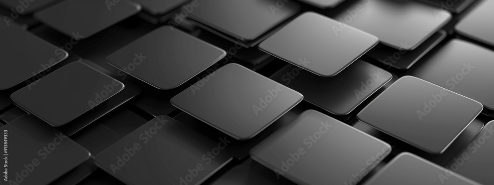 Fototapeta premium Geometric abstract squire background with pink shapes, including pyramids and spheres, Neon light glowing shape squire illustration in retro style .