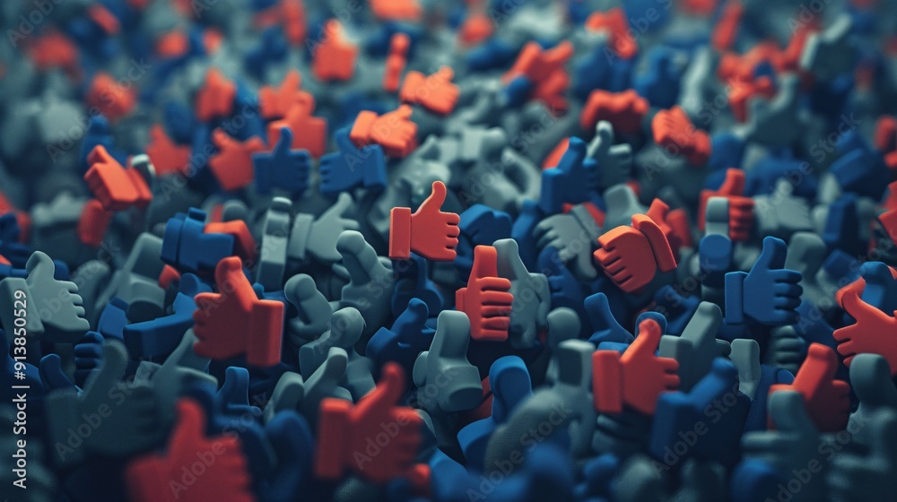 Obraz premium Crowd of Thumbs Up Icons