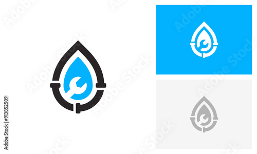 Plumbing service, pipe repair logo design