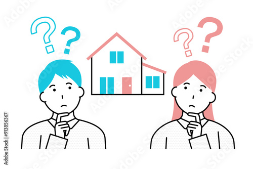 住宅に関して疑問を感じる若いカップル