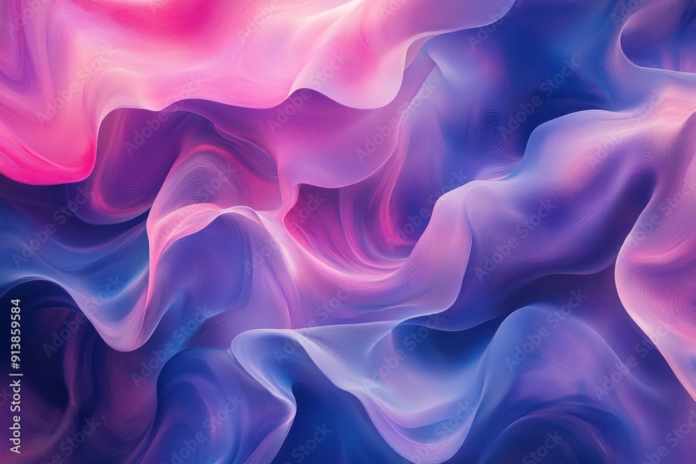 Obraz premium Abstract Wavy Pattern with Pink and Blue Hues