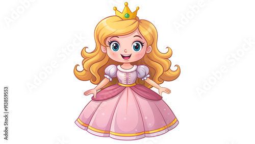 princess in pink dress with crown smile