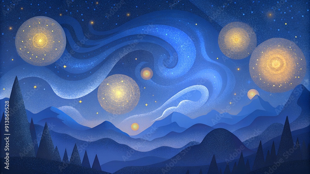 Obraz premium night sky with stars and clouds
