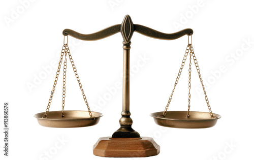 A classic bronze balance scale symbolizes justice, fairness, and the legal system, perfect for law-related themes and visuals.