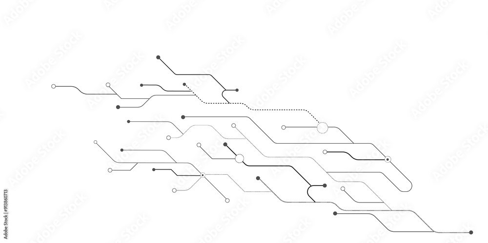 Vector Technology black circuit diagram concept. Abstract technology on white background. High-tech circuit board. Vector Technology black circuit diagram concept. Abstract technology on white background. High-tech circuit board.